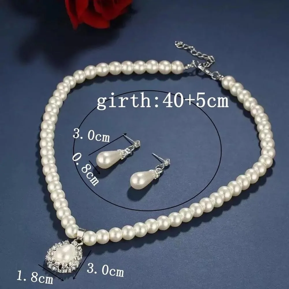 ست جواهرات گردنبند مرواریدی شیک و جدید زنانه با طراحی روز از برند شاینینگ دیوا (15463s) ست جواهرات گردنبند مرواریدی شیک و جدید زنانه با طراحی روز از برند شاینینگ دیوا (15463s)