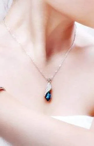 ست جواهرات زنانه غیر قیمتی طرح ایتالیایی شاینینگ دیوا، هدیه ولنتاین (آبی) (rrsdcmb208)