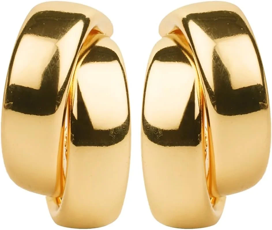 گوشواره های حلقه ای دو لایه شیک و جدید زنانه و دخترانه Shining Diva Fashion (15874er)