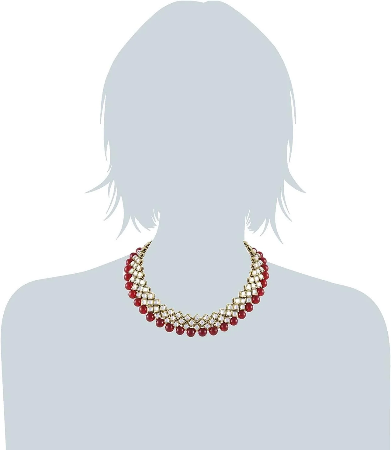 ست جواهرات گردنبند چوکر مرواریدی کندان قرمز Shining Diva به همراه گوشواره زنانه (7813s) ست جواهرات گردنبند چوکر مرواریدی کندان قرمز Shining Diva به همراه گوشواره زنانه (7813s)