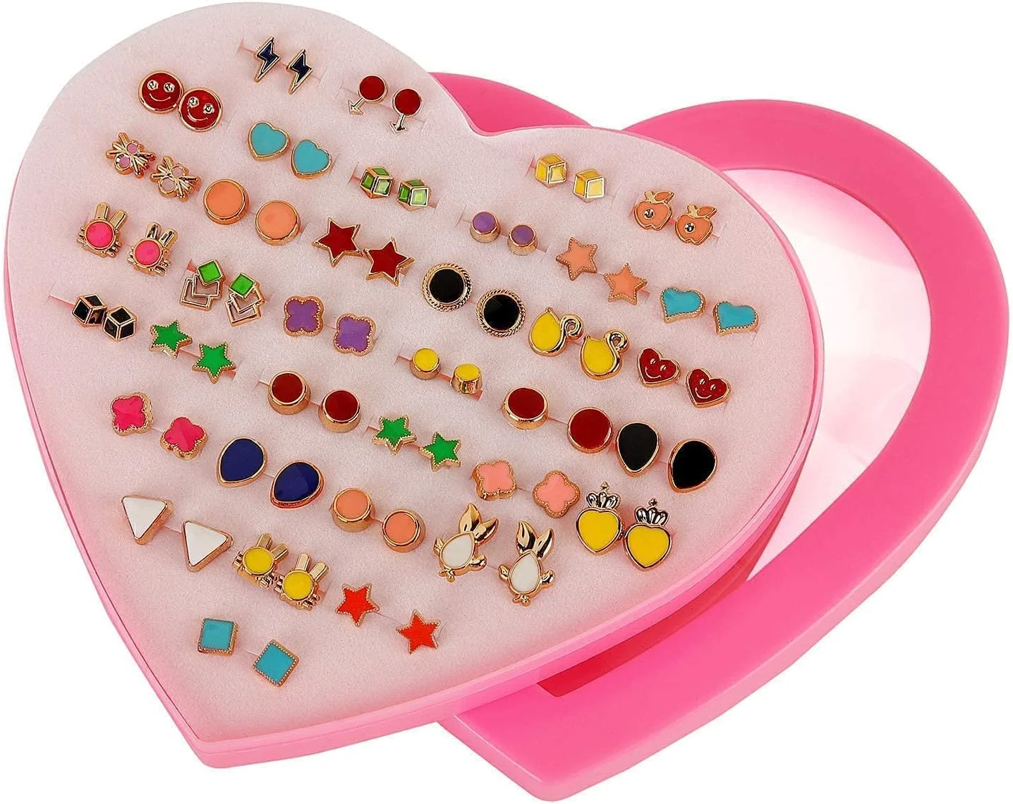 گوشواره های جعبه ای قلبی فلزی پایه غیر قیمتی چند رنگ فشن شاینینگ دیوا، گوشواره های شیک برای دختران و زنان (ست ترکیبی 36 جفت) (12022er) گوشواره های جعبه ای قلبی فلزی پایه غیر قیمتی چند رنگ فشن شاینینگ دیوا، گوشواره های شیک برای دختران و زنان (ست ترکیبی 36 جفت) (12022er)