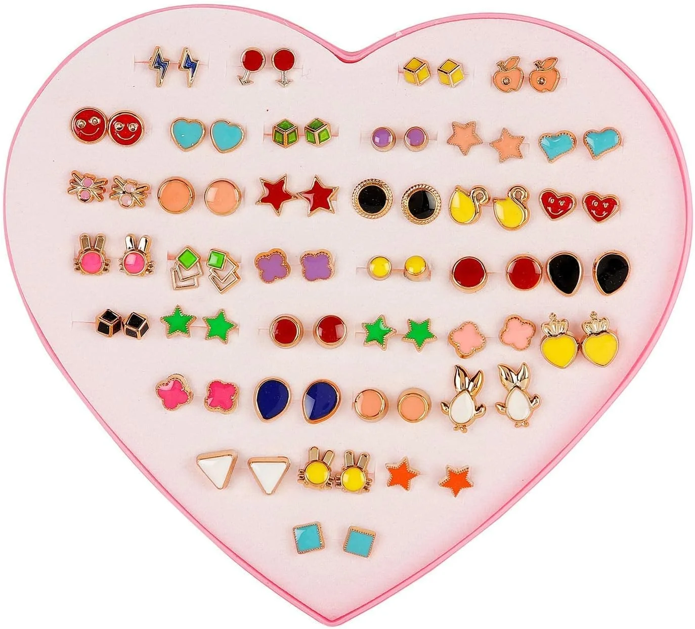 گوشواره های جعبه ای قلبی فلزی پایه غیر قیمتی چند رنگ فشن شاینینگ دیوا، گوشواره های شیک برای دختران و زنان (ست ترکیبی 36 جفت) (12022er) گوشواره های جعبه ای قلبی فلزی پایه غیر قیمتی چند رنگ فشن شاینینگ دیوا، گوشواره های شیک برای دختران و زنان (ست ترکیبی 36 جفت) (12022er)