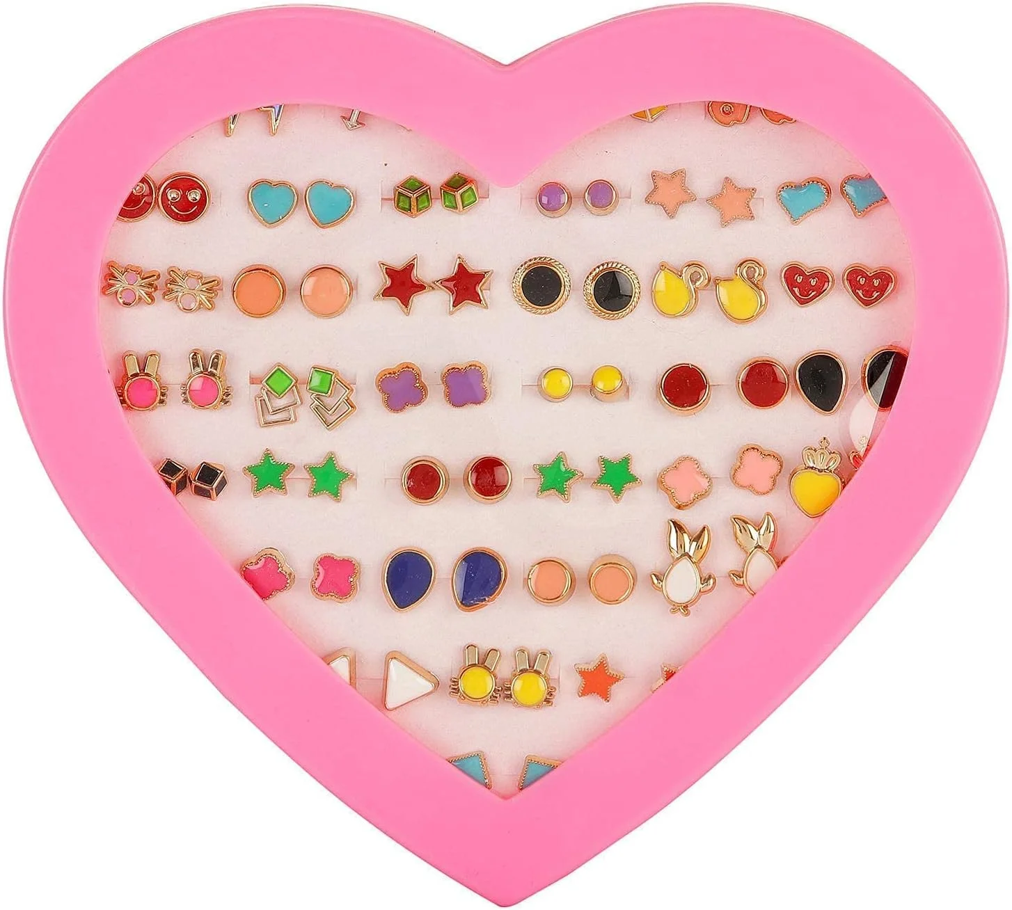 گوشواره های جعبه ای قلبی فلزی پایه غیر قیمتی چند رنگ فشن شاینینگ دیوا، گوشواره های شیک برای دختران و زنان (ست ترکیبی 36 جفت) (12022er) گوشواره های جعبه ای قلبی فلزی پایه غیر قیمتی چند رنگ فشن شاینینگ دیوا، گوشواره های شیک برای دختران و زنان (ست ترکیبی 36 جفت) (12022er)