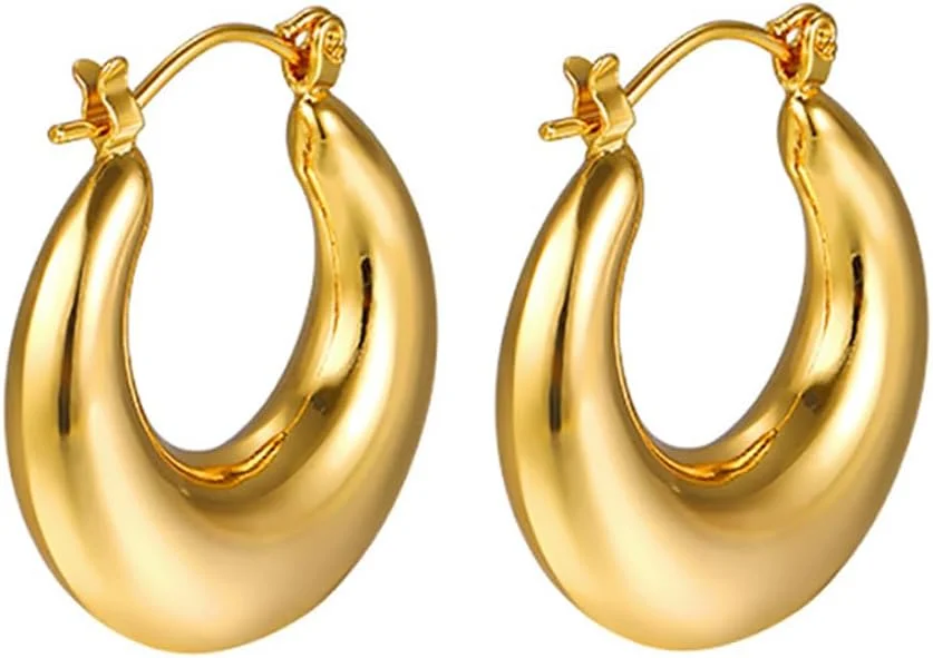 گوشواره های آبکاری طلای شیک و فانتزی جدید Shining Diva Fashion برای زنان و دختران (15757er)