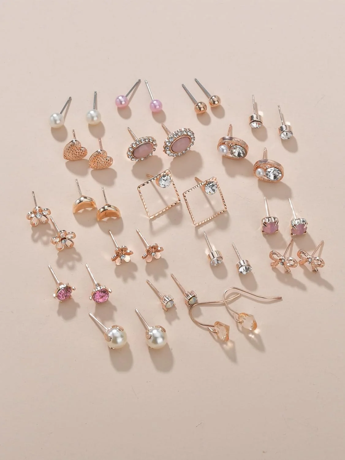 Shining Diva Fashion ست ترکیبی 30 جفتی گوشواره های جدید و شیک رزگلد 18 عیار برای زنان و دختران (15610er) Shining Diva Fashion ست ترکیبی 30 جفتی گوشواره های جدید و شیک رزگلد 18 عیار برای زنان و دختران (15610er)