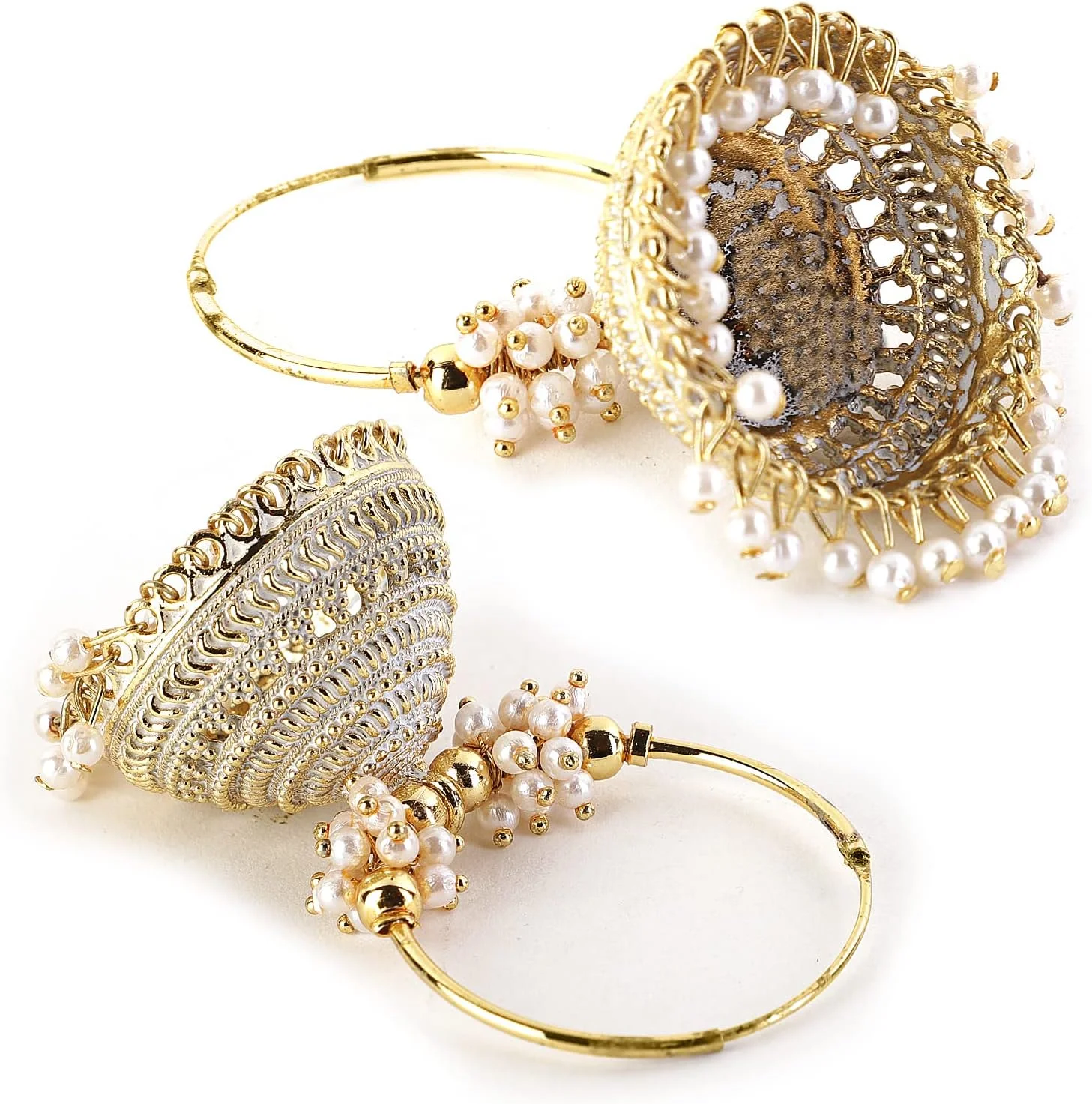 گوشواره های حلقه ای جومکی سنتی شیک و جدید زنانه و دخترانه از Shining Diva Fashion گوشواره های حلقه ای جومکی سنتی شیک و جدید زنانه و دخترانه از Shining Diva Fashion