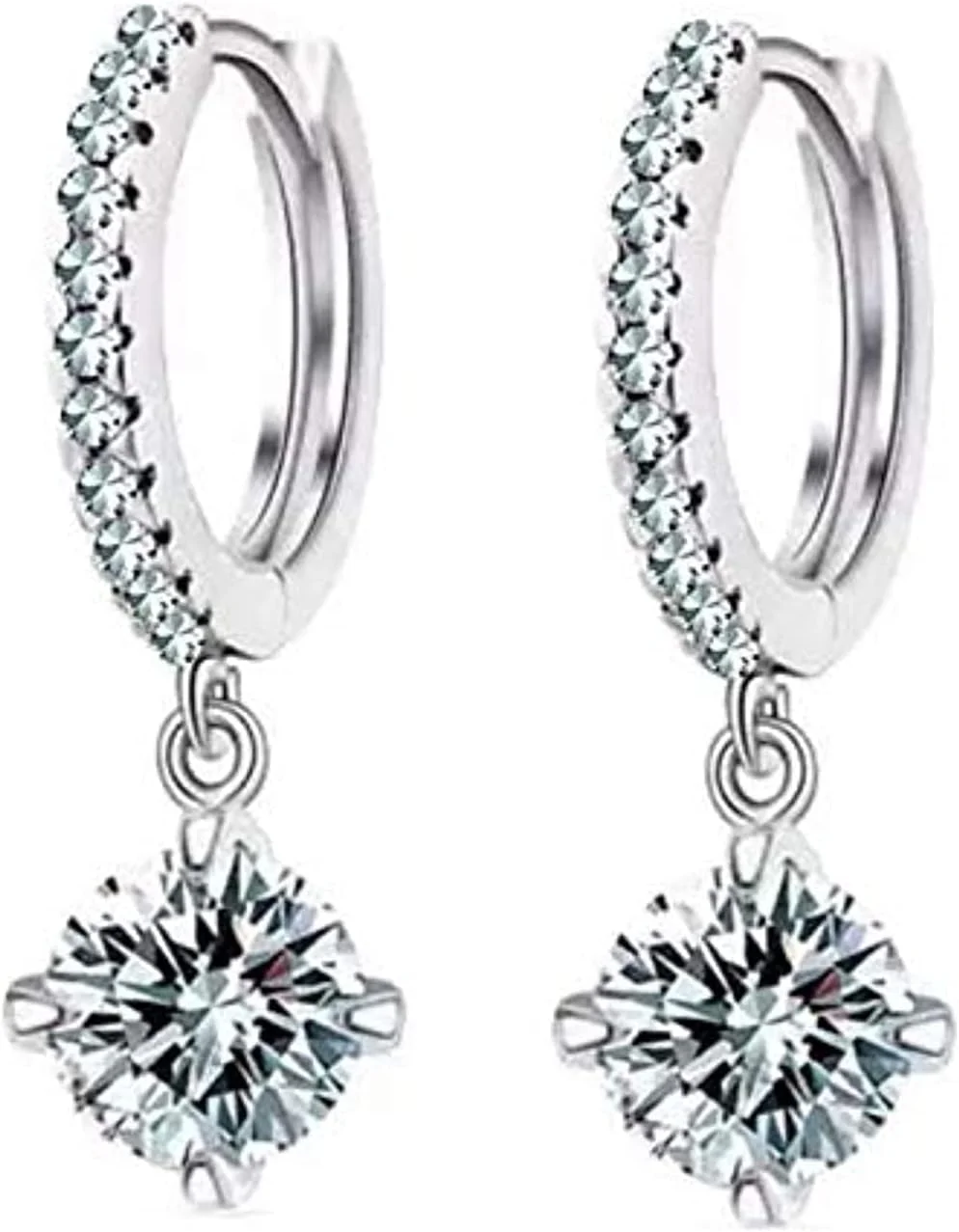 Shining Diva Fashion گوشواره های بالی کریستال اتریشی فانتزی با روکش طلای 18 عیار برای زنان و دختران