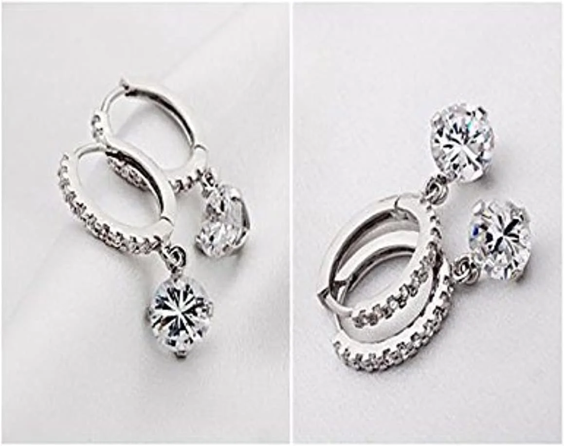 Shining Diva Fashion گوشواره های بالی کریستال اتریشی فانتزی با روکش طلای 18 عیار برای زنان و دختران