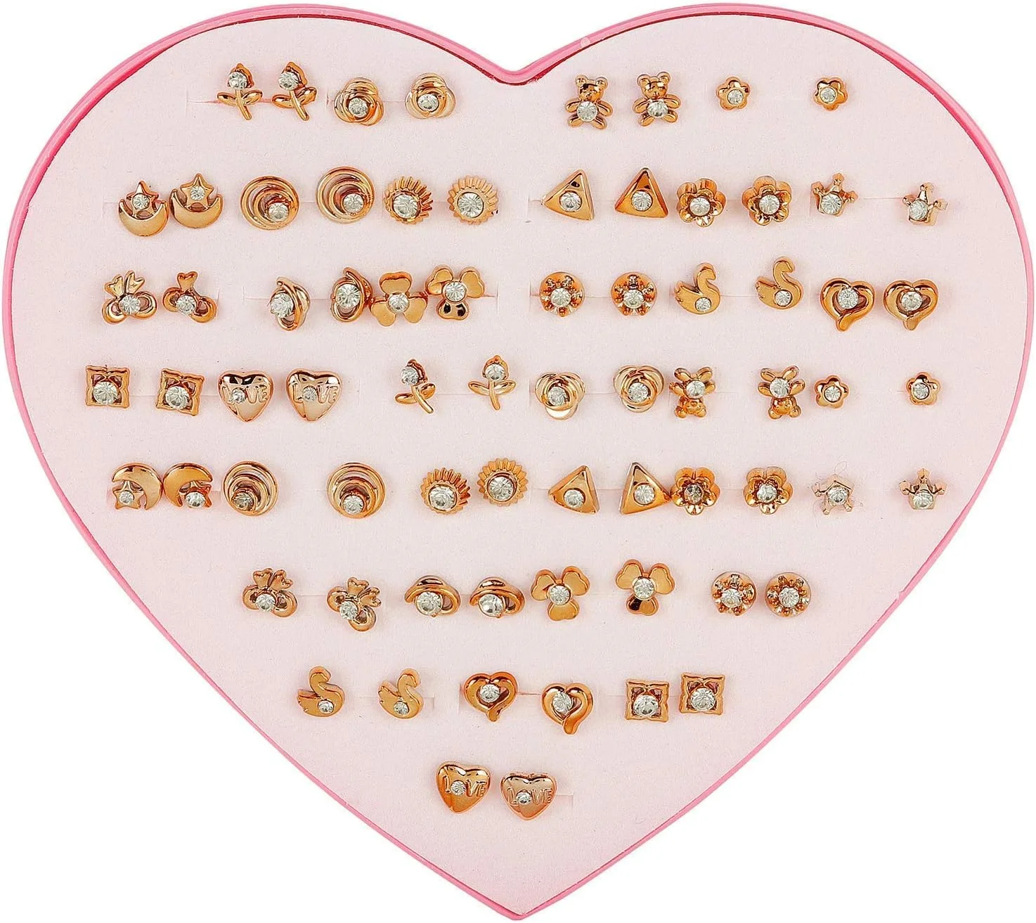 گوشواره های شیک طلایی غیر قیمتی Shining Diva Fashion برای دختران و زنان (مجموعه 36 جفتی، 12021er)