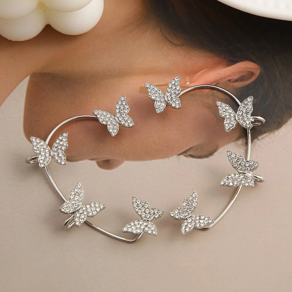 Shining Diva Fashion جدیدترین مدل گوشواره های پروانه ای نگین دار بدون نیاز به سوراخ کردن گوش، مدل پری، مناسب برای زنان و دختران نوجوان (دو عدد) Shining Diva Fashion جدیدترین مدل گوشواره های پروانه ای نگین دار بدون نیاز به سوراخ کردن گوش، مدل پری، مناسب برای زنان و دختران نوجوان (دو عدد)