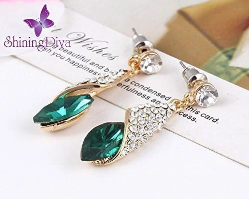 گوشواره های کریستالی زنانه و دخترانه آبکاری طلای 18 عیار Shining Diva Fashion AAA گوشواره های کریستالی زنانه و دخترانه آبکاری طلای 18 عیار Shining Diva Fashion AAA
