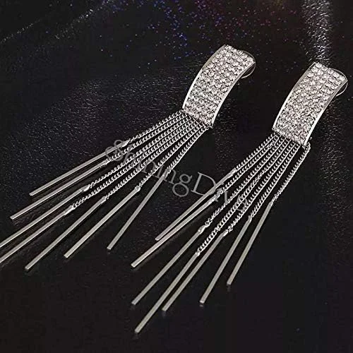 گوشواره های آویز منگوله ای زنانه با روکش طلایی و نقره ای، طراحی ایتالیایی شیک و جدید