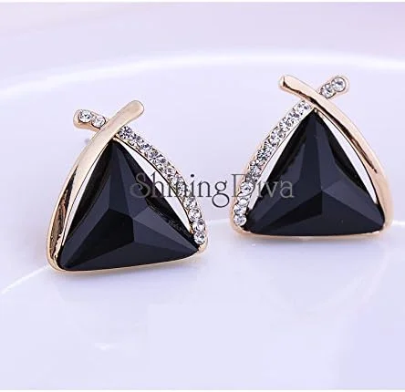گوشواره های کریستالی جدید زنانه و دخترانه آبکاری طلای 18 عیار Shining Diva Fashion گوشواره های کریستالی جدید زنانه و دخترانه آبکاری طلای 18 عیار Shining Diva Fashion