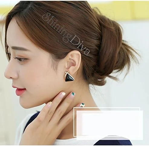 گوشواره های کریستالی جدید زنانه و دخترانه آبکاری طلای 18 عیار Shining Diva Fashion گوشواره های کریستالی جدید زنانه و دخترانه آبکاری طلای 18 عیار Shining Diva Fashion