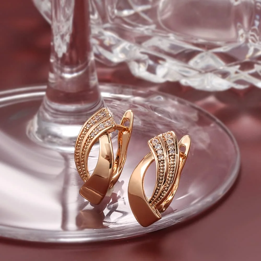 گوشواره های مسی زیرکون شیک و جدید روکش طلای رزگلد 18 عیار Shining Diva Fashion برای زنان و دختران (14478er) گوشواره های مسی زیرکون شیک و جدید روکش طلای رزگلد 18 عیار Shining Diva Fashion برای زنان و دختران (14478er)