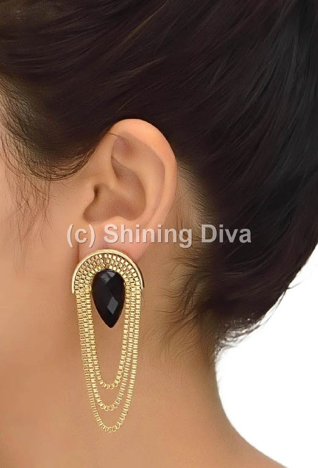 گوشواره های فانتزی شیک مشکی طلایی Shining Diva Fashion برای زنان و دختران (6946er) گوشواره های فانتزی شیک مشکی طلایی Shining Diva Fashion برای زنان و دختران (6946er)
