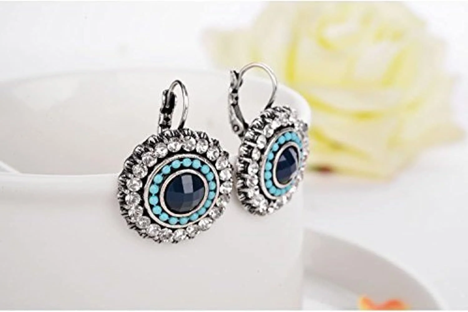 گوشواره های مجلسی شیک نقره ای اکسیدایز شده Shining Diva Fashion مناسب زنان و دختران (آبی) گوشواره های مجلسی شیک نقره ای اکسیدایز شده Shining Diva Fashion مناسب زنان و دختران (آبی)