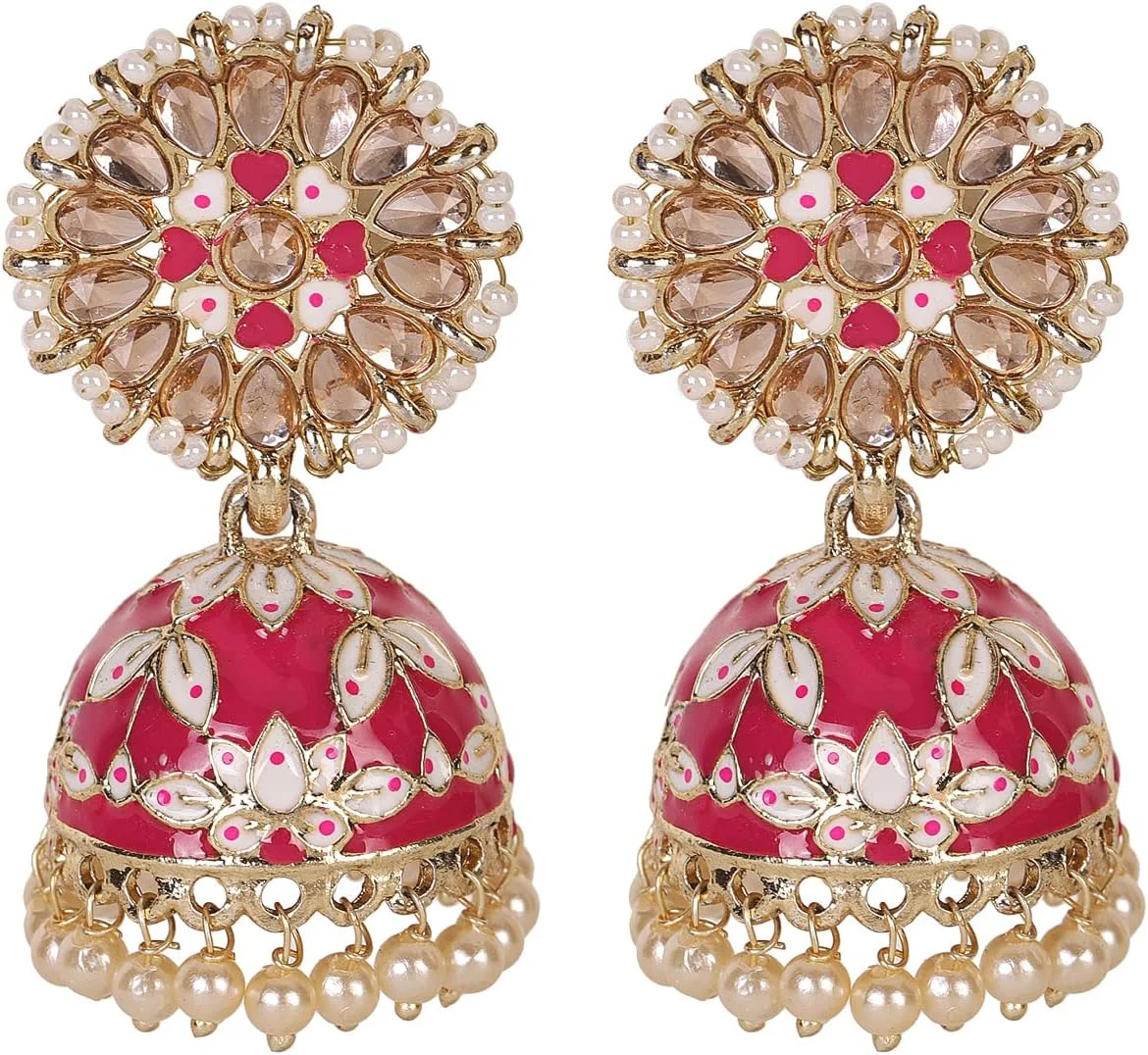 گوشواره های جومکی با روکش طلای شیک و جدید Shining Diva Fashion برای زنان و دختران