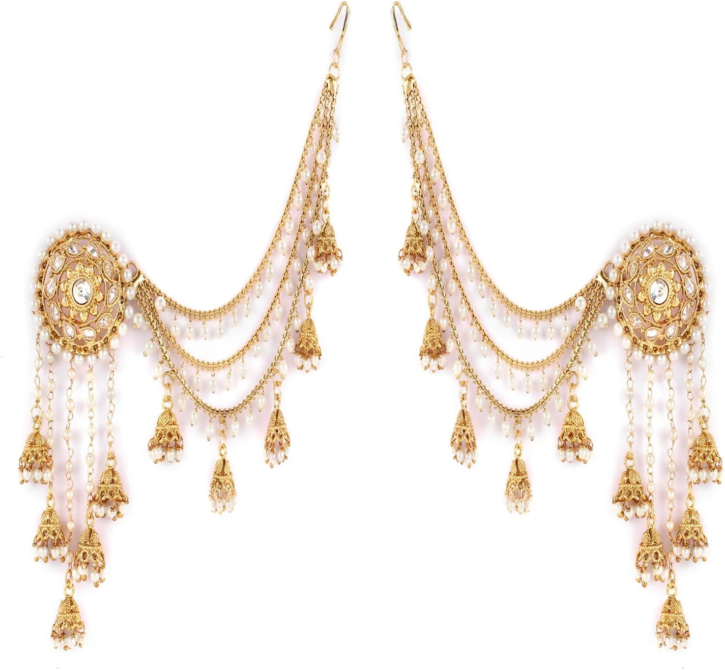 گوشواره های مجلسی و شیک زنانه با روکش طلایی طرح سنتی Shining Diva Fashion (مدل 9611er)