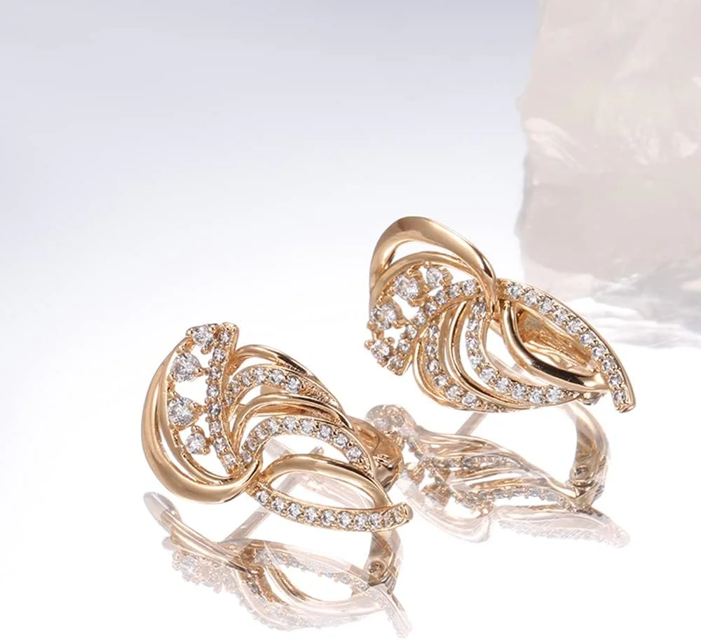 گوشواره های مسی زیرکون شیک و جدید روکش طلای رز 18 عیار Shining Diva Fashion برای زنان و دختران (14468er) گوشواره های مسی زیرکون شیک و جدید روکش طلای رز 18 عیار Shining Diva Fashion برای زنان و دختران (14468er)