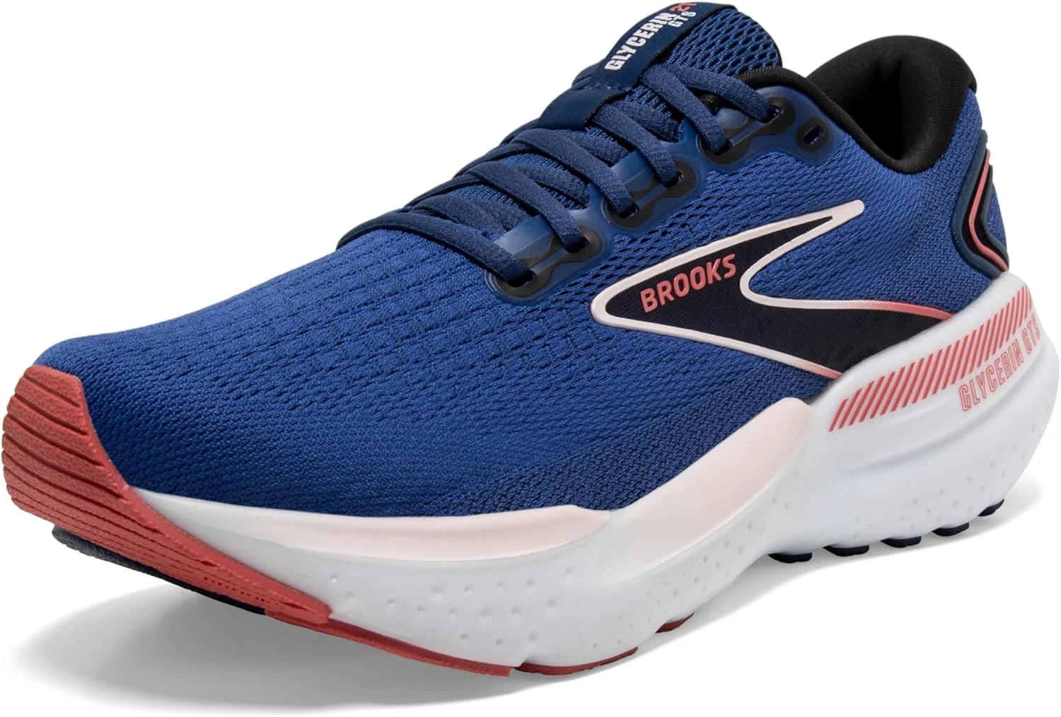 کفش دویدن حمایتی زنانه بروکس گلیسرین GTS 21 - آبی/صورتی یخی/رز - سایز 9 پهن