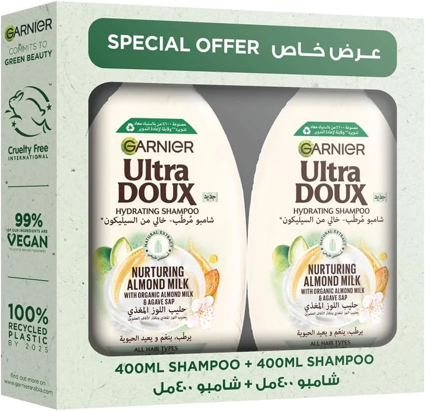 شامپو شیر بادام گارنیه Ultra Doux، 2 عدد 400 میلی لیتری - بسته 2 عددی شامپو شیر بادام گارنیه Ultra Doux، 2 عدد 400 میلی لیتری - بسته 2 عددی