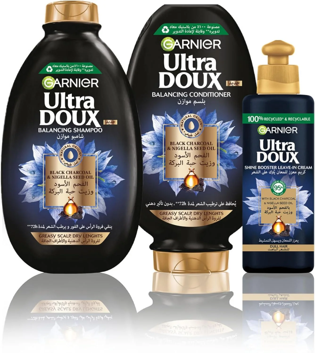 شامپو گارنیه Ultra Doux حاوی زغال سیاه و روغن دانه سیاهدانه، پاک کننده و درخشان کننده، 400 میلی لیتر شامپو گارنیه Ultra Doux حاوی زغال سیاه و روغن دانه سیاهدانه، پاک کننده و درخشان کننده، 400 میلی لیتر