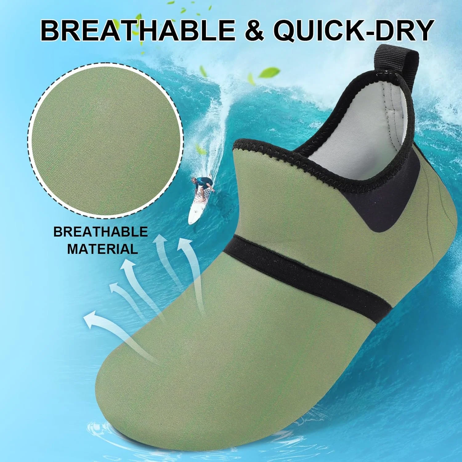 کفش جورابی بَرَنه پا برای زنان و مردان، سبک وزن، کفش آبی چند منظوره و فوق العاده قابل حمل