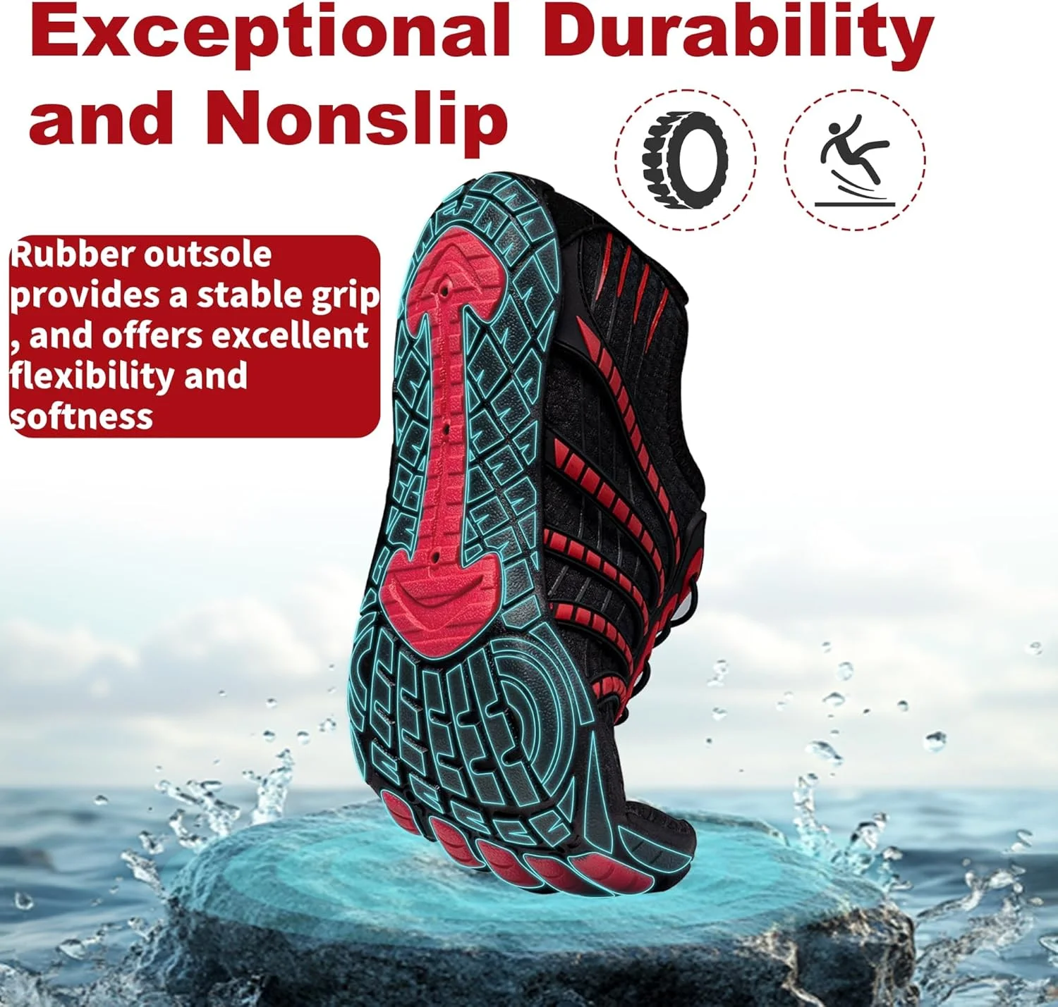 کفش آبی زنانه مردانه، خشک شدن سریع، پابرهنه برای تمرین، پیاده روی، یوگا و ورزش های آبی، سبک وزن، ضد لغزش، کفش رودخانه ورزشی برای ورزش ها و تمرین های فضای باز
