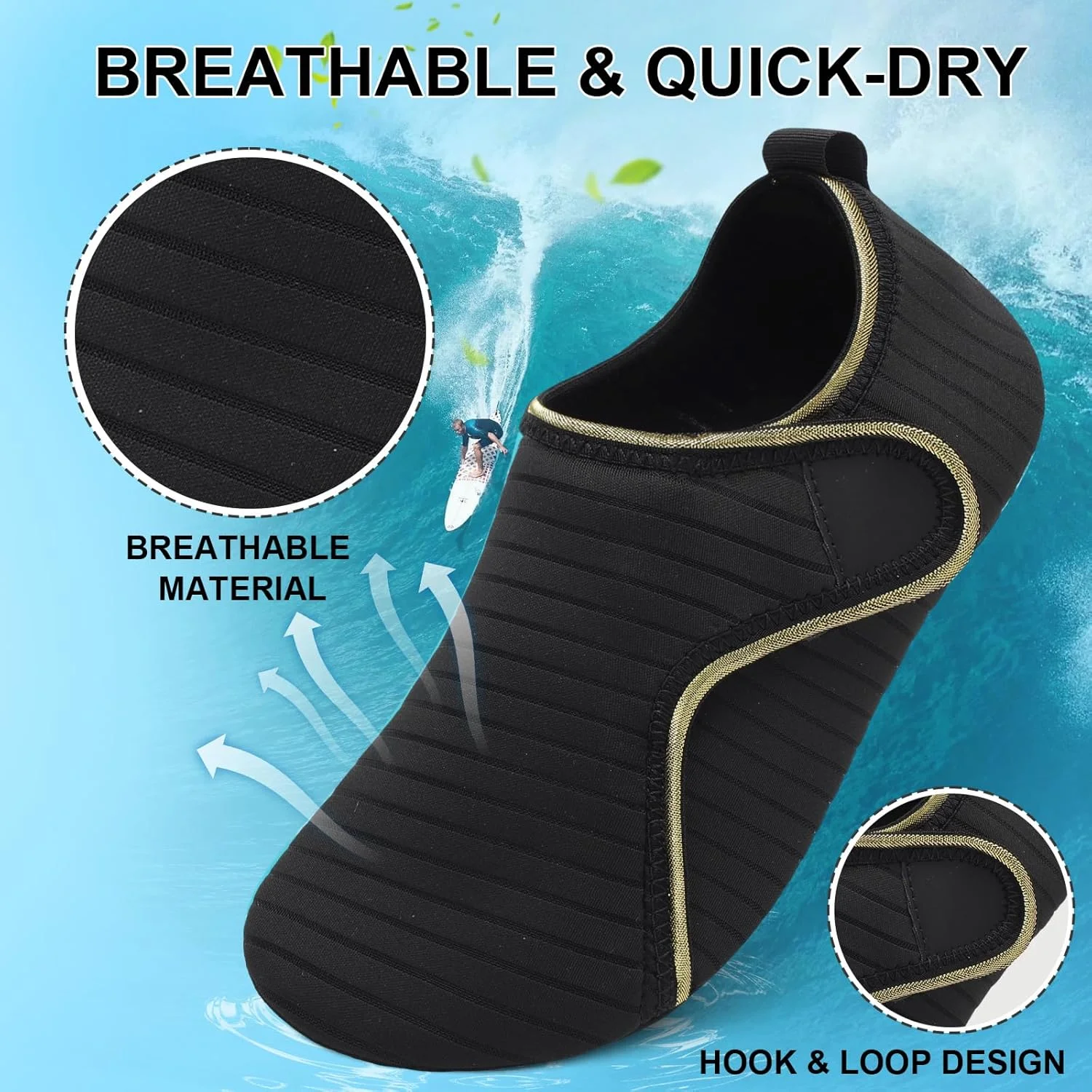 کفش های آبی زنانه مناسب ساحل، شنا، استخر، رودخانه، پابرهنه، خشک شونده سریع، لغزنده، مناسب استخر، ساحل، موج سواری، پارک آبی، یوگا