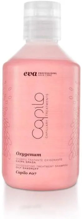 شامپو ضد شوره فاقد سولفات اوا پروفشنال هیر کر برای موهای چرب، طبیعی، وگان، بدون تست حیوانی، بدون پارابن، شامپو نرمال کننده برای مردان و زنان N.07 درمان Capilo Oxygenum