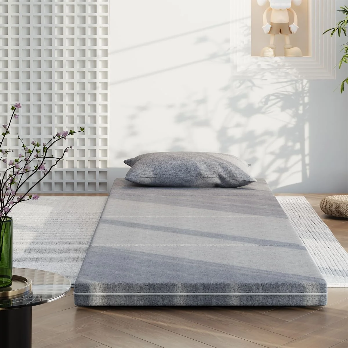 تشک تاشو SKADE، فوم اسفنجی الاستیک بالا، تشک فوم 4 لایه با دسته، روکش قابل شستشو، نسبتا سفت، تنفسی، مناسب برای تخت خواب زمینی، کمپینگ و مسافرت (90 * 200 * 5 سانتی متر) تشک تاشو SKADE، فوم اسفنجی الاستیک بالا، تشک فوم 4 لایه با دسته، روکش قابل شستشو، نسبتا سفت، تنفسی، مناسب برای تخت خواب زمینی، کمپینگ و مسافرت (90 * 200 * 5 سانتی متر)