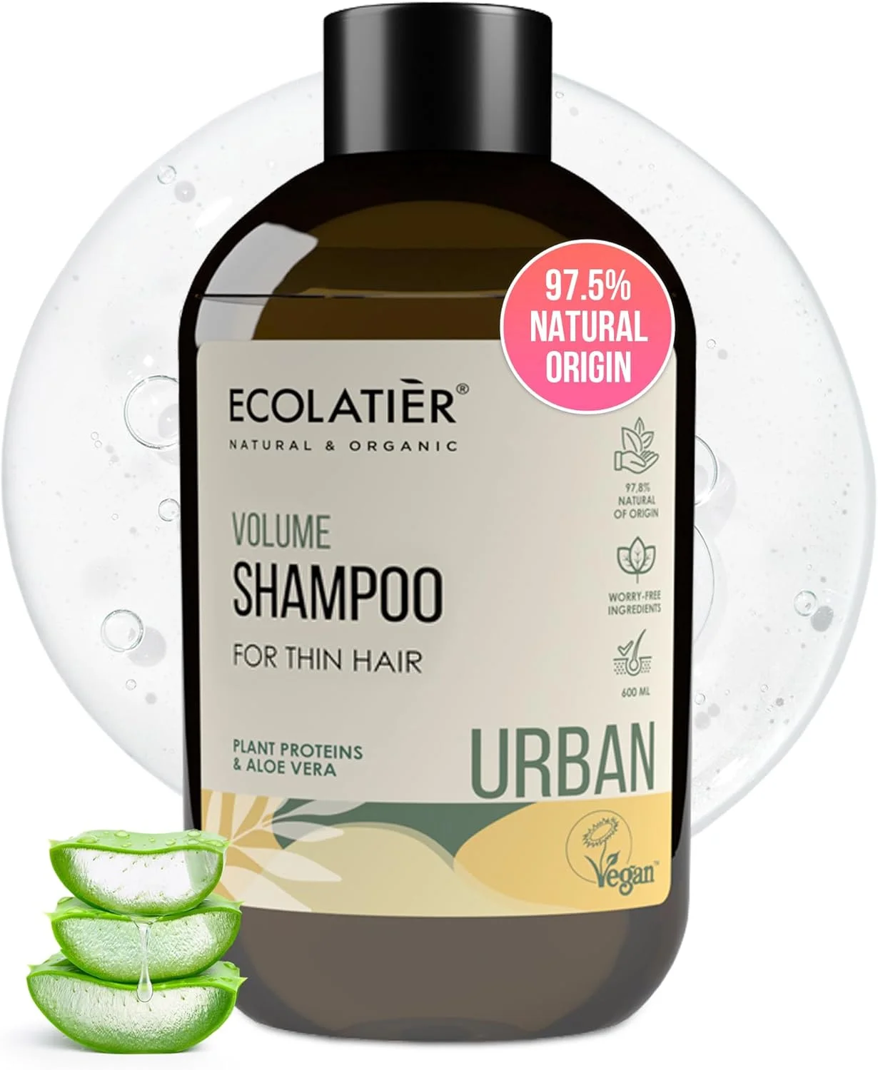 شامپو حجم دهنده موهای نازک اکولاتیه سری Urban، ۶۰۰ میلی لیتر، مواد طبیعی برای پرپشتی بیشتر و ظاهری سالم شامپو حجم دهنده موهای نازک اکولاتیه سری Urban، ۶۰۰ میلی لیتر، مواد طبیعی برای پرپشتی بیشتر و ظاهری سالم