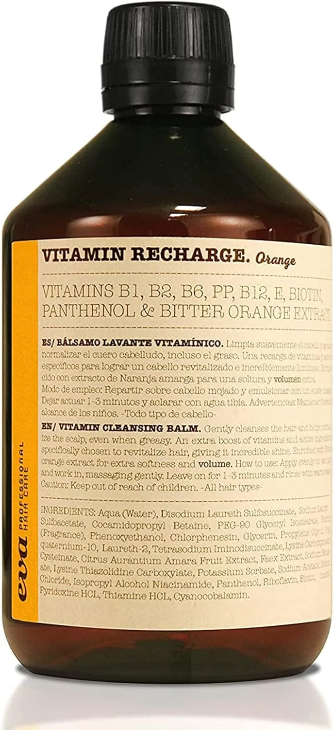شامپو ویتامینه پاک کننده و احیا کننده مو ایوا پروفشنال، نارنجی، مخصوص موهای چرب، 500 میلی لیتر