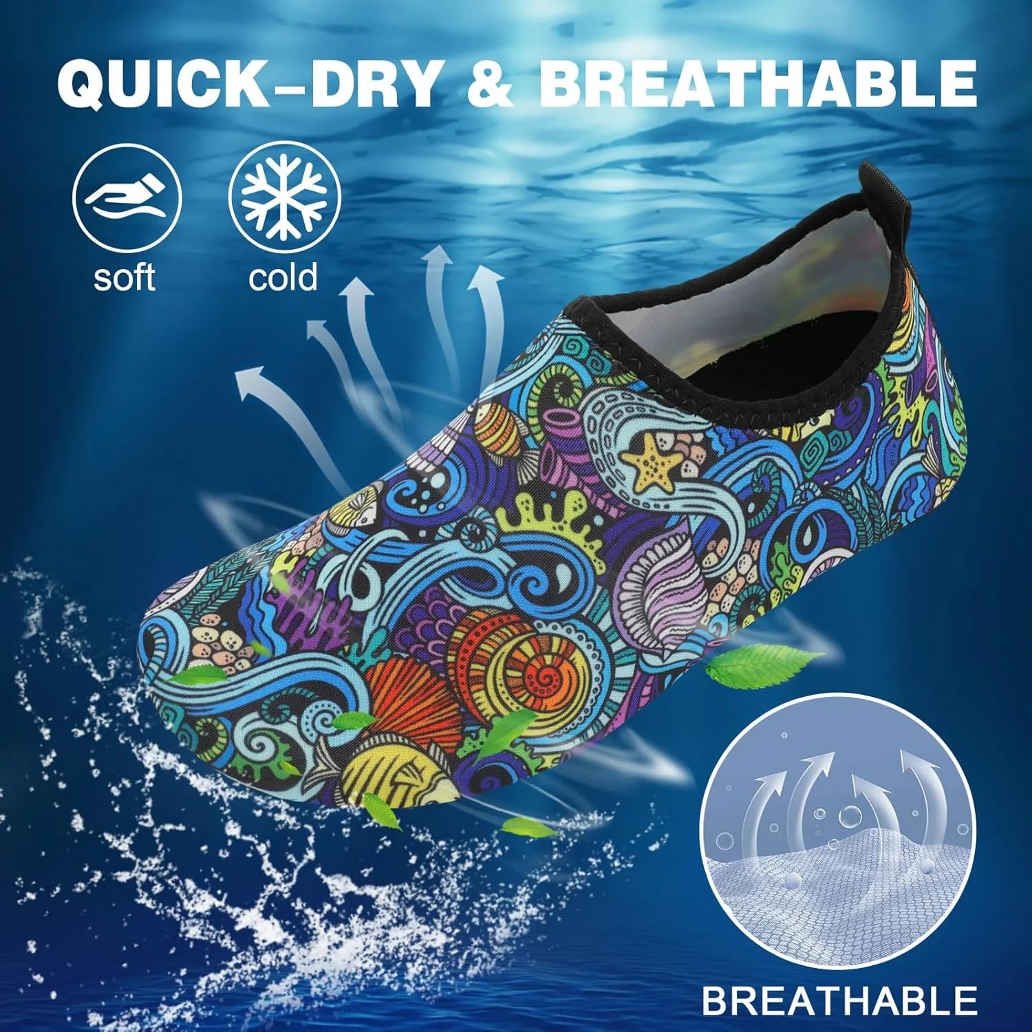 کفش آبی زنانه مردانه جوراب آبی شنا موج سواری ساحل پابرهنه یوگا مسافرت کمپینگ لوازم جانبی قایق ضد لغزش سریع خشک شونده بزرگسال