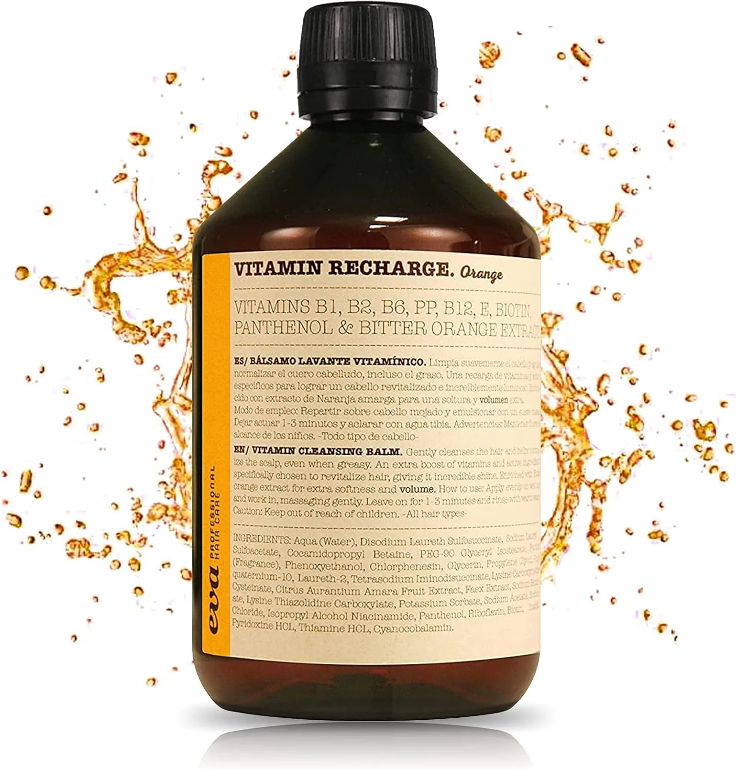 شامپو ویتامینه پاک کننده و احیا کننده مو ایوا پروفشنال، نارنجی، مخصوص موهای چرب، 500 میلی لیتر