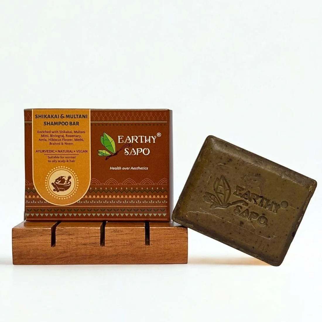 صابون شامپو دست ساز ارثی ساپو شیکاکای و مولتانی مناسب برای موهای چرب، 100 گرم - بسته 2 عددی