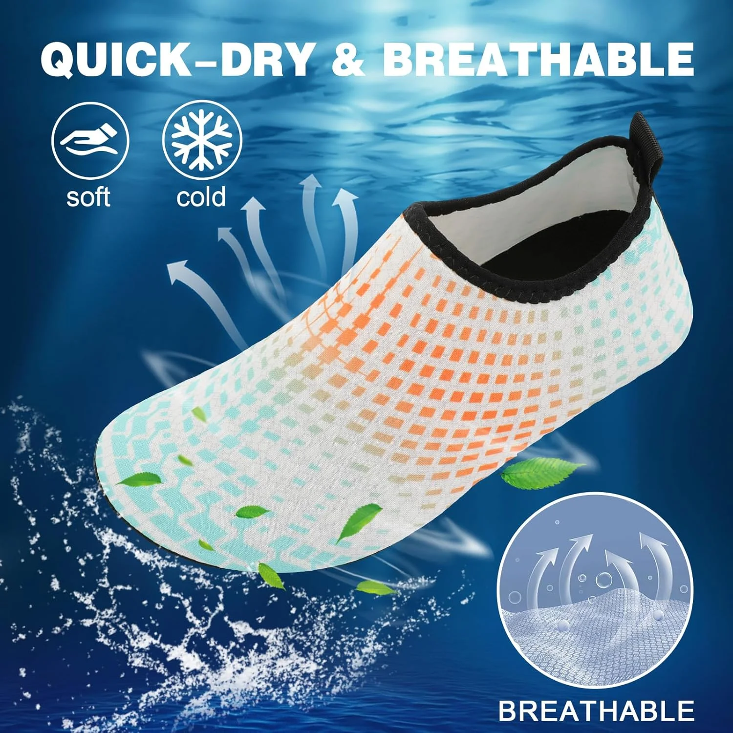 کفش آبی زنانه مردانه جوراب آبی شنا موج سواری ساحل پابرهنه یوگا مسافرت کمپینگ لوازم جانبی قایق ضد لغزش سریع خشک شونده بزرگسال