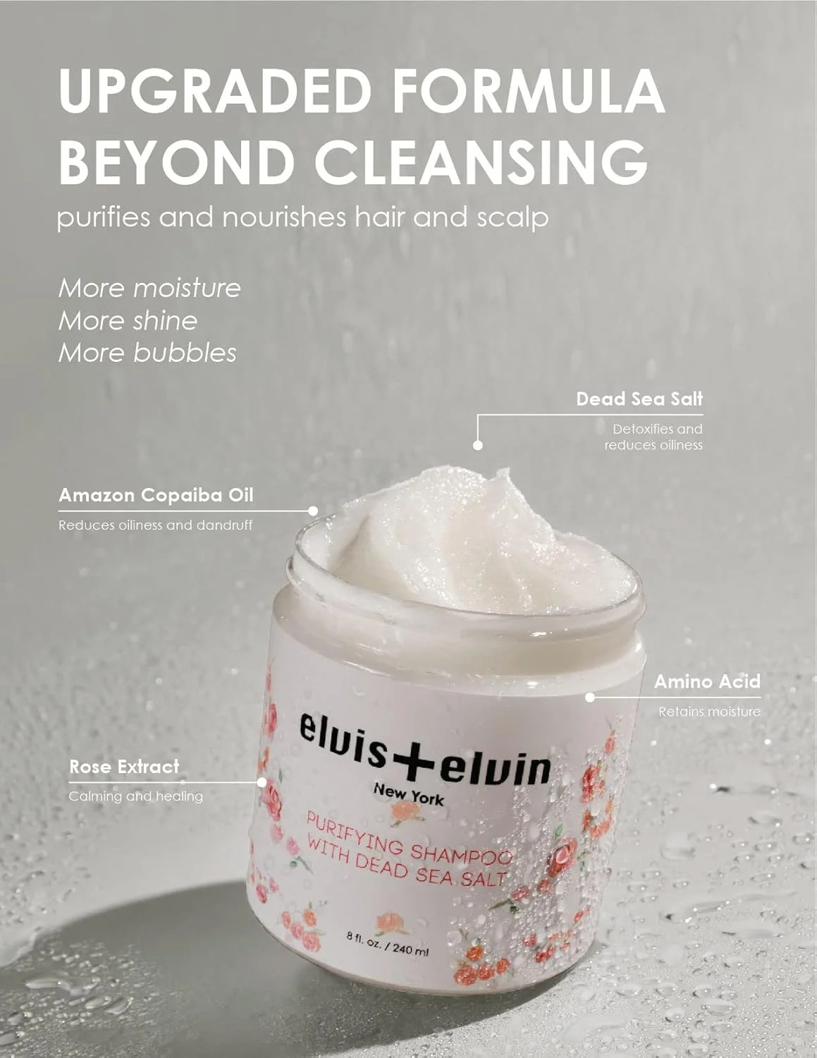 شامپو پاک کننده الویس + الوین با نمک دریای مرده، پاک کننده شفاف کننده برای آلودگی، چربی، فوق العاده تمیز، نرم و با طراوت، برای از بین بردن رسوبات، برای انواع مو، بدون سولفات، وگان، مبارزه با پوست سر چرب. حجم: 240 میلی لیتر شامپو پاک کننده الویس + الوین با نمک دریای مرده، پاک کننده شفاف کننده برای آلودگی، چربی، فوق العاده تمیز، نرم و با طراوت، برای از بین بردن رسوبات، برای انواع مو، بدون سولفات، وگان، مبارزه با پوست سر چرب. حجم: 240 میلی لیتر