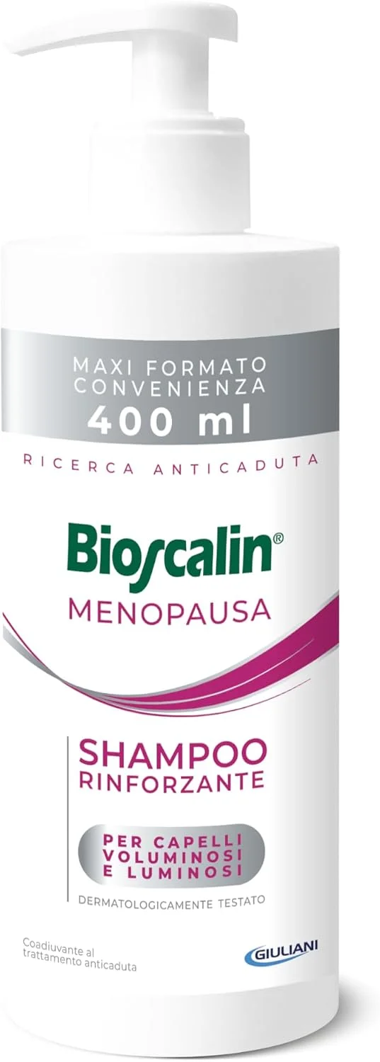شامپو تقویت کننده بایوسکالین MENOPAUSA، اثر آنتی اکسیدانی، حجم دهنده و درخشان کننده، شامپو زنانه برای موهای حجیم و درخشان، 400 میلی لیتر شامپو تقویت کننده بایوسکالین MENOPAUSA، اثر آنتی اکسیدانی، حجم دهنده و درخشان کننده، شامپو زنانه برای موهای حجیم و درخشان، 400 میلی لیتر