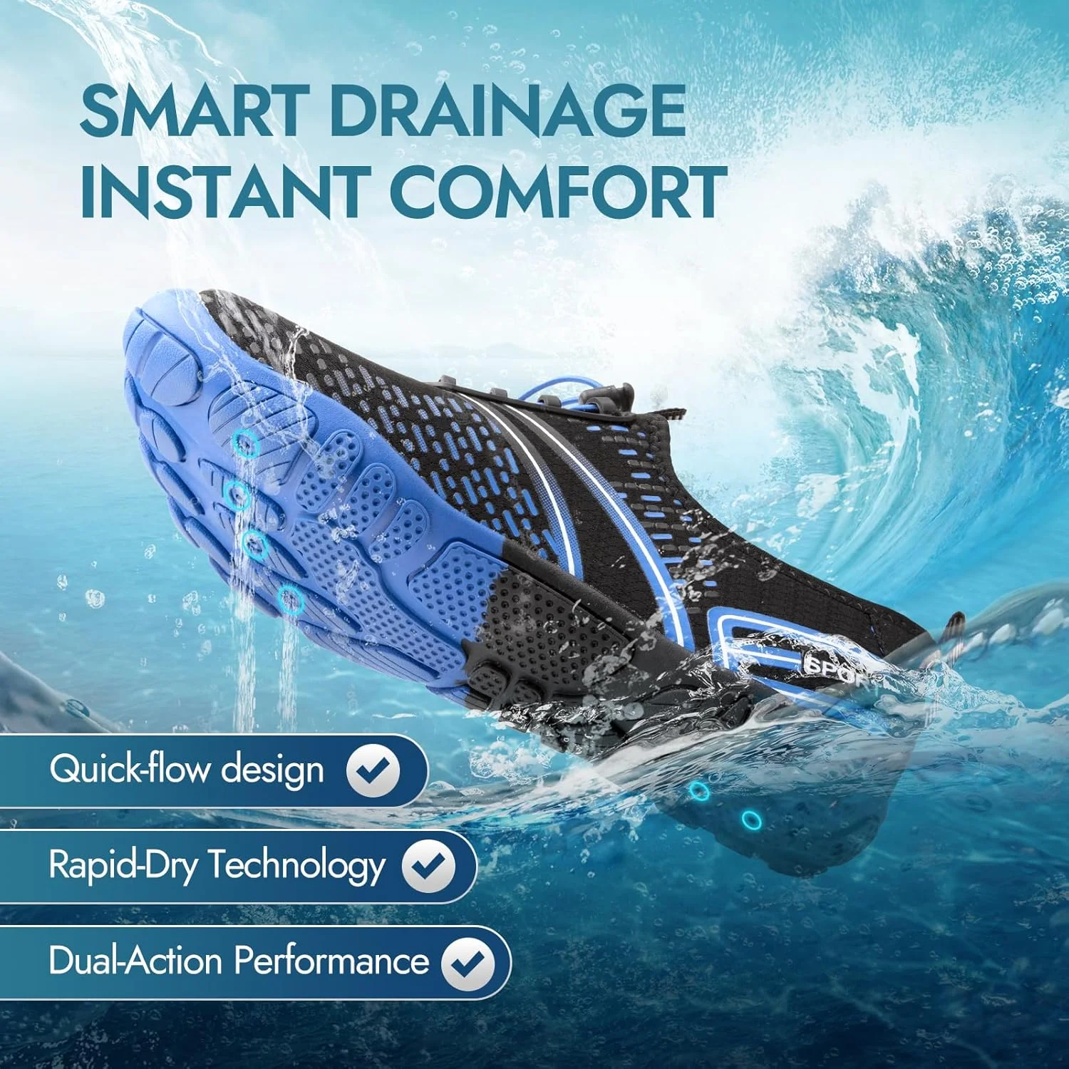 کفش های آبی ATHMILE مناسب خانم ها و آقایان، خشک شونده سریع، پا برهنه، پنجه پهن، مناسب ساحل، شنا، آب، رودخانه، پیاده روی، کفش های ورزشی برای قایقرانی، قایق سواری، صخره نوردی، یوگا، استخر و دریاچه