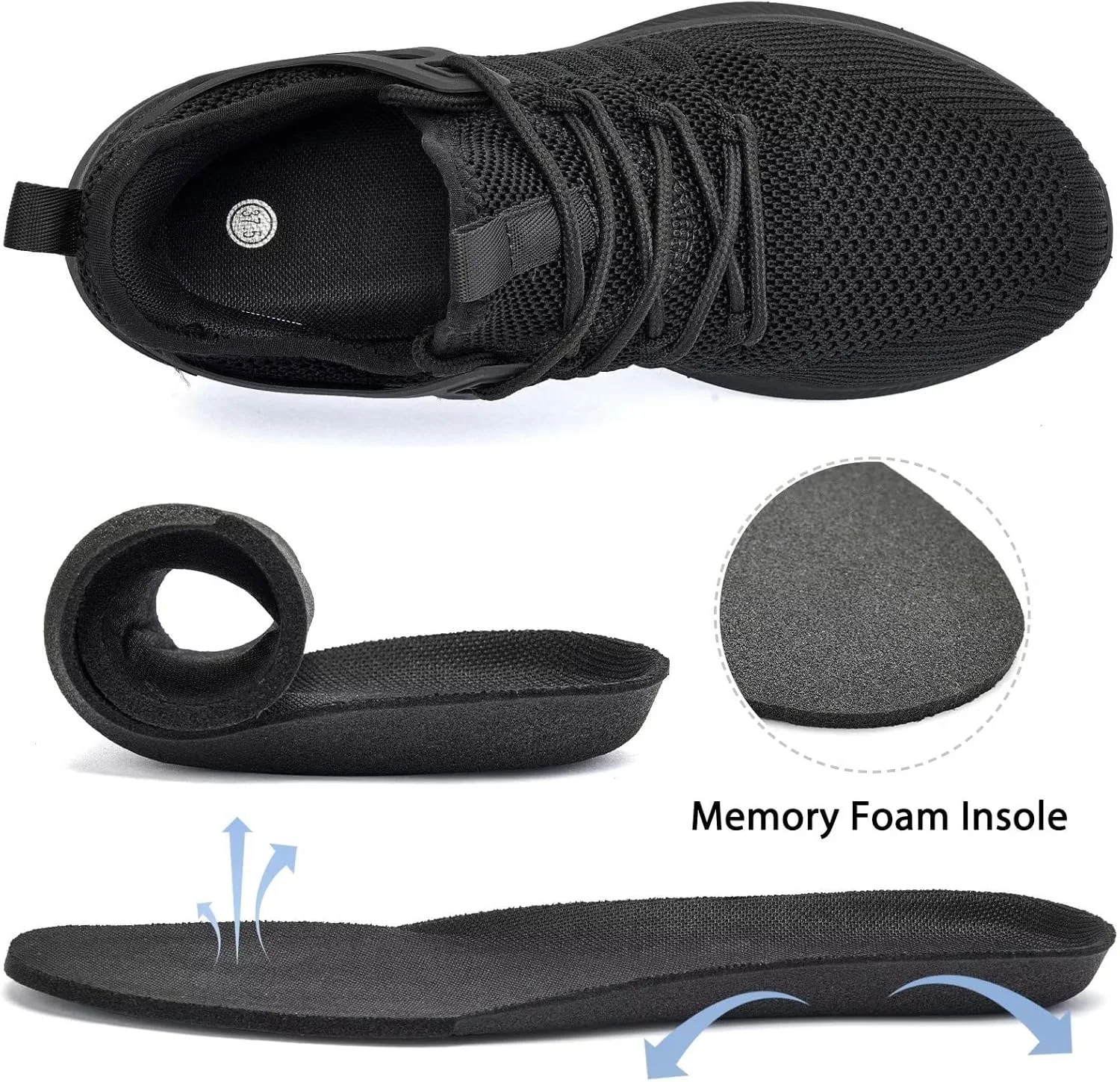 کفش ورزشی مردانه آک - کفش پیاده روی با فوم حافظه دار، کفش تنیس ورزشی، مناسب دویدن، تمرین، باشگاه، فوق العاده سبک، تنفس پذیر، مناسب دویدن آرام و ورزش، کفش ورزشی لغزنده و غیر رسمی