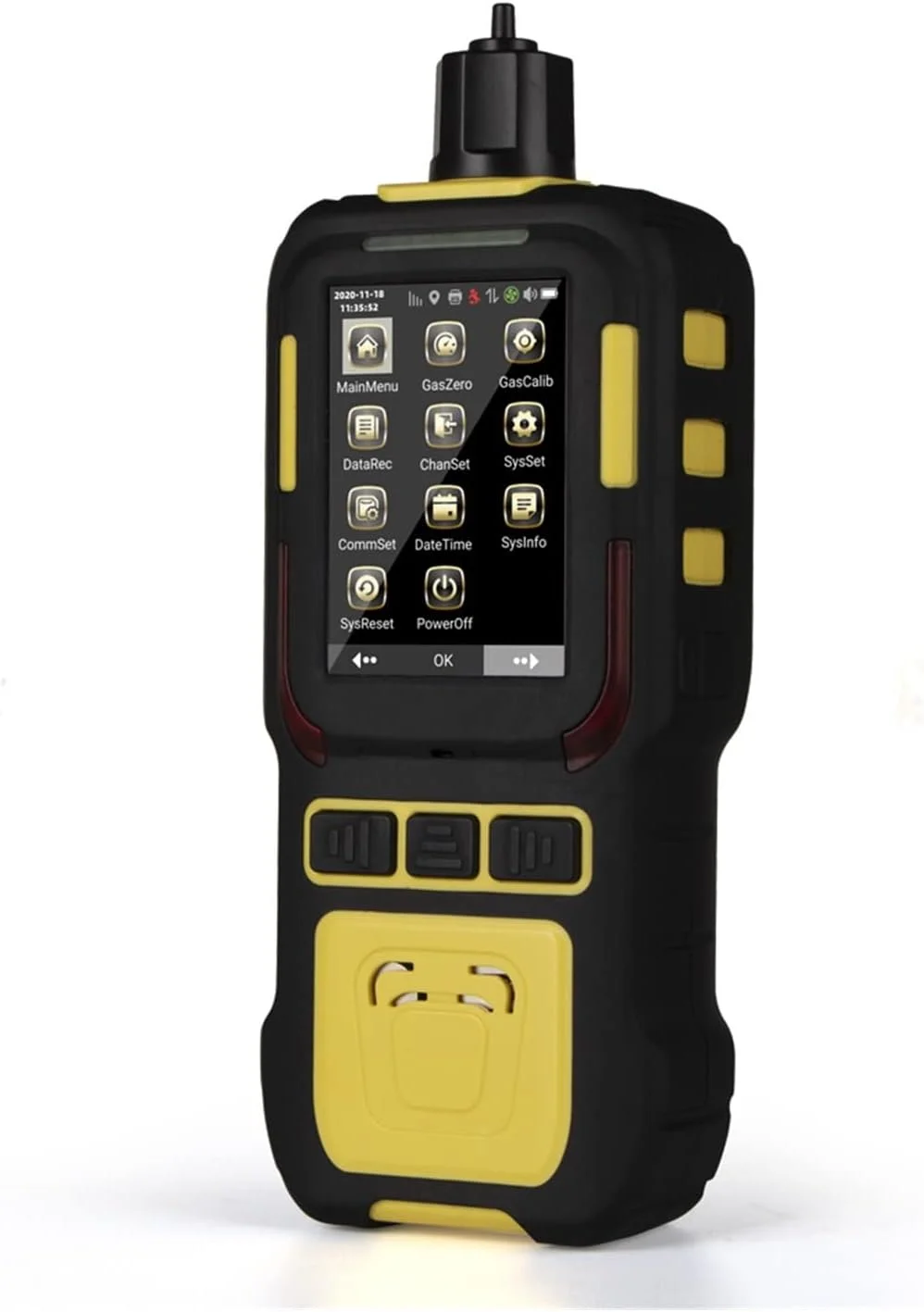 سنسور نشت یاب چندگانه گاز GHQERTY، آشکارساز گاز صنعتی قابل حمل با پمپ داخلی NH3، SO2، CO، CO2، NOx، H2S، دما، رطوبت، PM2.5، PM10 با دقت و حساسیت بالا