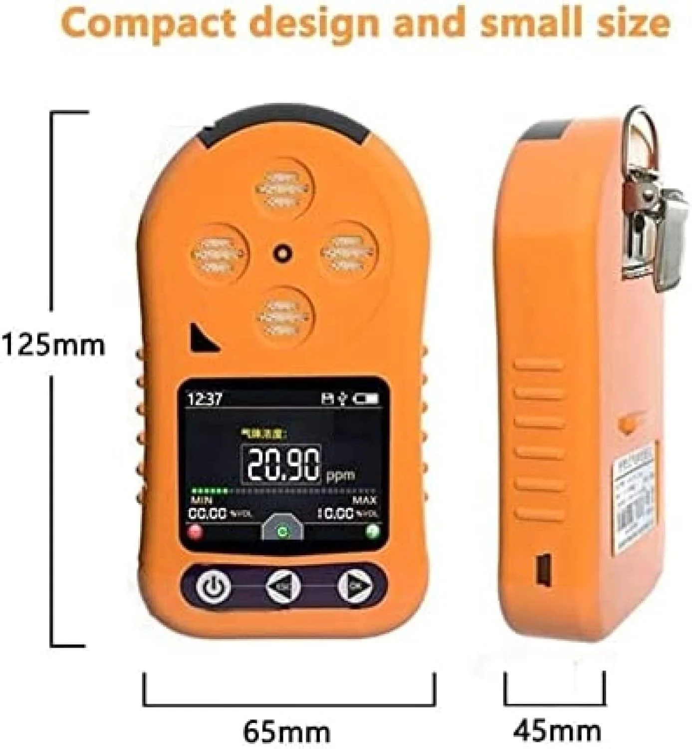 دستگاه تشخیص چندگانه گاز سنسور O2، CO، H2S، LEL تستر آنالیزور هوای دستی مانیتور گاز قابل حمل با صفحه نمایش LCD آلارم های صوتی و نوری، GQYYS