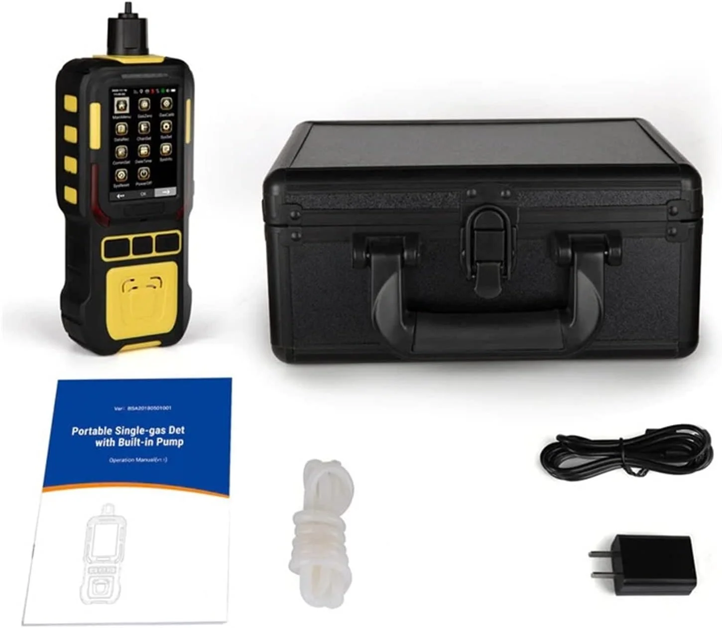 سنسور نشت یاب چندگانه گاز GHQERTY، آشکارساز گاز صنعتی قابل حمل با پمپ داخلی NH3، SO2، CO، CO2، NOx، H2S، دما، رطوبت، PM2.5، PM10 با دقت و حساسیت بالا