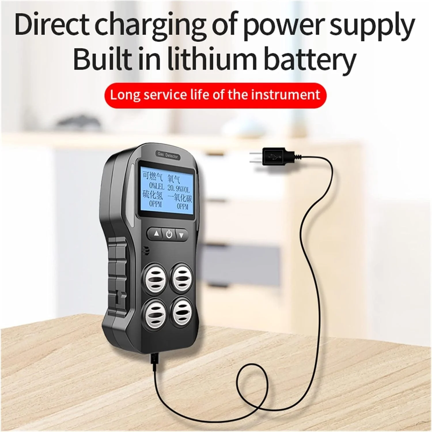 سنسور تشخیص نشت گاز چندگانه، دستگاه تشخیص گاز چندگانه، گازسنج O2 H2S CO LEL 4 در 1 اکسیژن سولفید هیدروژن مونوکسید کربن دستگاه تشخیص نشت گاز قابل احتراق با دقت و حساسیت بالا Zeenyi