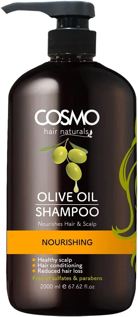 شامپو مغذی مو روغن زیتون Cosmo Naturals حجم 2000 میلی لیتر، مناسب برای آقایان و بانوان شامپو مغذی مو روغن زیتون Cosmo Naturals حجم 2000 میلی لیتر، مناسب برای آقایان و بانوان