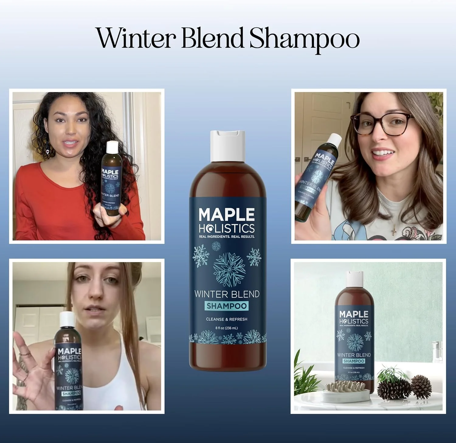 شامپو ضد شوره سر خشک Winter Blend. شامپو آروماتراپی طبیعی - 5 نعناع ضروری با خواص خنک کننده و انرژی بخش برای درمان مو و پوست سر. ملایم، ضد حساسیت، بدون سولفات و محافظ رنگ مو شامپو ضد شوره سر خشک Winter Blend. شامپو آروماتراپی طبیعی - 5 نعناع ضروری با خواص خنک کننده و انرژی بخش برای درمان مو و پوست سر. ملایم، ضد حساسیت، بدون سولفات و محافظ رنگ مو