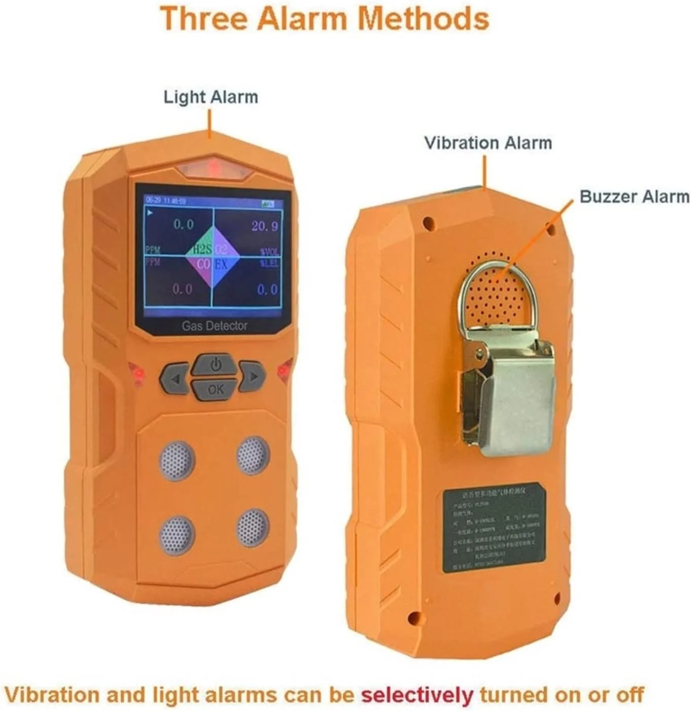 سنسور تشخیص نشت گاز چندگانه هانزالا، آشکارساز گاز 4 در 1، آنالایزر گاز قابل حمل، صفحه نمایش رنگی چندگانه با نمودار، باتری قابل شارژ، آلارم صوتی و نوری، دقت و حساسیت بالا (مشکی) سنسور تشخیص نشت گاز چندگانه هانزالا، آشکارساز گاز 4 در 1، آنالایزر گاز قابل حمل، صفحه نمایش رنگی چندگانه با نمودار، باتری قابل شارژ، آلارم صوتی و نوری، دقت و حساسیت بالا (مشکی)