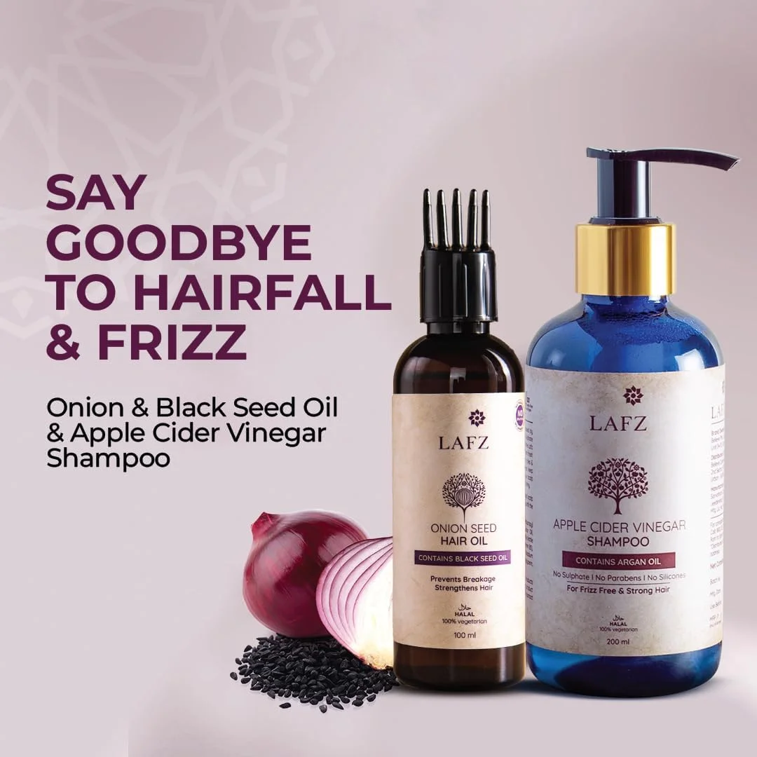 مجموعه مراقبت از مو Lafz شامل شامپو سرکه سیب و روغن ضروری دانه پیاز برای آقایان و بانوان مجموعه مراقبت از مو Lafz شامل شامپو سرکه سیب و روغن ضروری دانه پیاز برای آقایان و بانوان